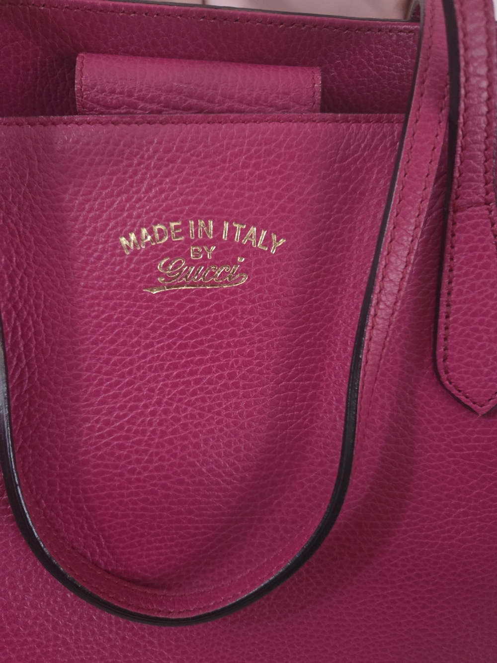 Gucci Pink Leather Tote with Gold Logo - Picture 2 of 6